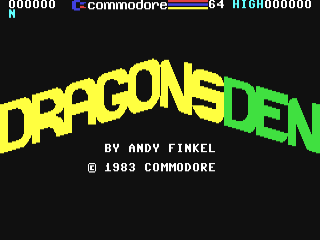 Dragonsden title screen for Commodore 64